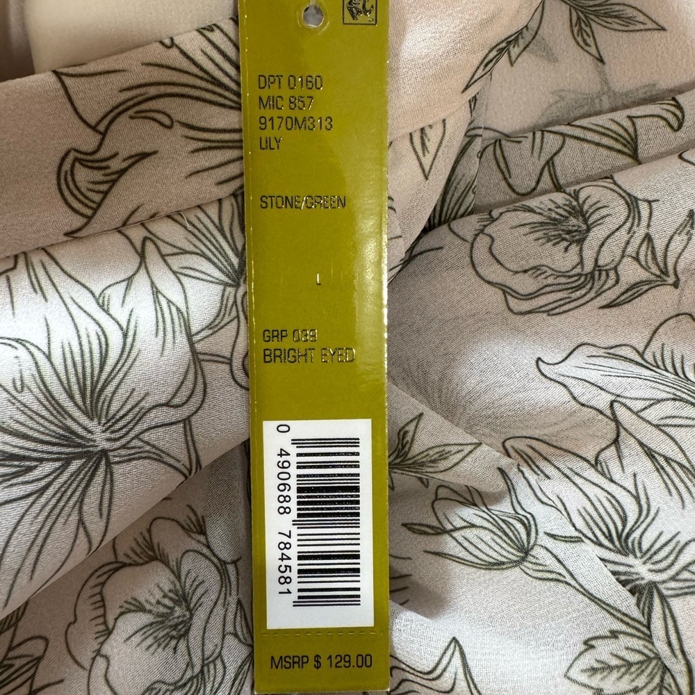 NWT! Women’s Gianni Bini cream colored latex lined skirt with floral print Large - Picture 4 of 5